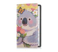 GuoChe Pu Leather Car Registration and Insurance Card Holder Men Women Car Essentials for Essential Document, Driver License, Cards Koala Bouquet Joy