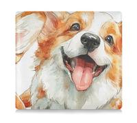 GuoChe Pu Leather Car Registration and Insurance Card Holder Men Women Document Wallet for Driver License, Cards & Essential Documents Happy Welsh Dog Portrait Watercolor