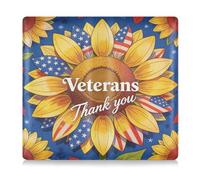 GuoChe Pu Leather Car Registration and Insurance Card Holder Men Women Document Wallet for Essential Document, Driver License, Cards Thank You Veterans Sunflower Us America Flag