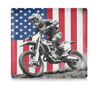 GuoChe Pu Leather Car Registration and Insurance Card Holder Men Women Document Wallet for Essential Document, Driver License, Cards Bike Usa Vintage Usa Flag Motocross