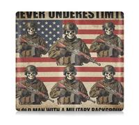 GuoChe Pu Leather Car Registration and Insurance Card Holder Men Women Document Wallet for Essential Document, Driver License, Cards Proud Old Man with Military Background Us Veteran Flag Usa