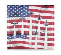 GuoChe Pu Leather Car Registration and Insurance Card Holder Men Women Document Wallet for Essential Document, Driver License, Cards Patriotic Usa Flag Fighter Jets Boys 4th Of July