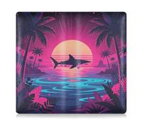 GuoChe Pu Leather Car Registration & Insurance Card Holder Men Women Auto Glove Box Organizer for any Car, Truck, Motorcycle, Trailer or Boat Vintage Ocean Predator Sunset Beach Dreamy White Ocean