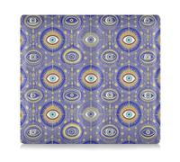GuoChe Pu Leather Car Registration & Insurance Card Holder Men Women Wallet Accessories Case for any Car, Truck, Motorcycle, Trailer or Boat Blue and Gold Evil Eyes