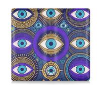 GuoChe Pu Leather Car Registration & Insurance Card Holder Men Women Wallet Accessories Case for any Car, Truck, Motorcycle, Trailer or Boat Evil Eyes Nazar Charm