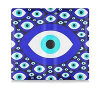 GuoChe Pu Leather Car Registration & Insurance Card Holder Men Women Wallet Accessories Case for any Car, Truck, Motorcycle, Trailer or Boat Evil Eye Blue and Black Simple