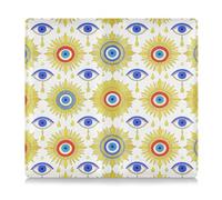 GuoChe Pu Leather Car Registration & Insurance Card Holder Men Women Wallet Accessories Case for any Car, Truck, Motorcycle, Trailer or Boat Blue and Gold Evil Eyes