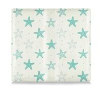 GuoChe Pu Leather Car Registration & Insurance Card Holder Men Women Wallet Accessories Case for any Car, Truck, Motorcycle, Trailer or Boat Cute Summer Blue starfishes Pattern White