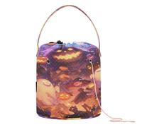 GuoChe Pumpkin monsters Mash Yarn Storage Bag Yarn Bag Crocheting with Holes Crochet Tote for Knitting Kit Knitting Accessories