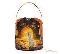 GuoChe Pup by Jack - O - Lantern & Shadowy Beast Crochet Bags Crochet Project Bag Portable Storage Bags for Crochet Needle Crochet Organizers