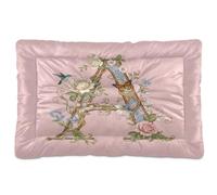 GuoChe Rosy Floral Letter A Art Variation Washable Dog Sleeping Mattress Non-Slip Soft Comfortable for Large Jumbo Medium Small Dogs 36" x 24"