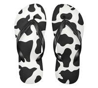 GuoChe Rubber flop flip soft sandals for women for Shower Swimming Pool beach, Simple Cow Print Pattern Vector Art Style, X-Large