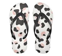 GuoChe Rubber reef flip flops Quick-Dry flops for men for Shower Swimming Pool party, Simple Cow Print Pattern Vector Art Style, White, X-Large