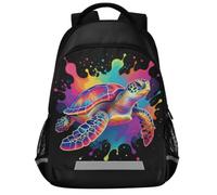 GuoChe School Backpack for Kids Laptop Bookbag | with Reflective Strip 17in Sea Turtle Beach Lover Ocean Animal Graphic Novelty Womens