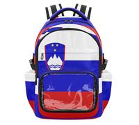 GuoChe School Clear Backpack Large Capacity Casual Backpack Travel Bag for Student School Workout, Age 7-18, National Flag of Slovenia, One Size, Childrens-school-backpacks