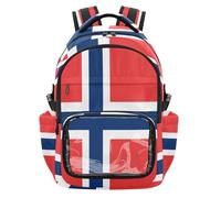 GuoChe School Clear Backpack Large Capacity Casual Backpack Travel Bag for Student School Workout, Age 7-18, Flag of Svalbard and Jan Mayen, One Size, Childrens-school-backpacks
