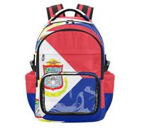 GuoChe School Clear Backpack Large Capacity Casual Backpack Travel Bag for Student School Workout, Age 7-18, Flag of Sint Maarten, One Size, Childrens-school-backpacks