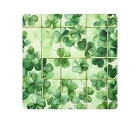 GuoChe Self Adhesive Cosmetic Pouchs Cloth St. Patrick's Day Lucky Green Clover Cosmetic Bag Organizer Wrap Camera Lens Cloth Wrapper Makeup For Women 17.7 X 17.7, St. Patrick's Day lucky Green