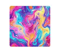 GuoChe Self Adhesive Cosmetics Pouchs Cloth Colorful Liquid Abstract Peach Blue Gold Cosmetic Travel Bag Organizer Wrap Camera Lens Cloth Wrapper Organizer Bags For Women 21.7 X 21.7, colorful liquid