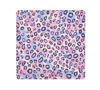 GuoChe Self Adhesive Make Up Bag Cloth Blue Peach Leopard Lavender Spots Organizer Wrap Camera Lens Cloth Wrapper Makeup For Women 13.8 X 13.8, blue Peach leopard lavender spots, 13.8x13.8in, Art Deco