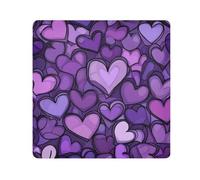 GuoChe Self-Adhesive Make Up Bag Cloth Cute Purple Hearts Travel Make Up Organizer Wrap Camera Lens Cloth Wrapper Organizer Bags For Women 21.7 X 21.7, cute Purple Hearts4, 21.7x21.7in, Art Deco