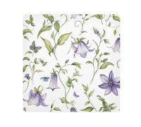 GuoChe Self Adhesive Make Up Bag Cloth Vintage Purple Flower White Makeup Organizer Wrap Camera Lens Cloth Wrapper For Toiletries 17.7 X 17.7, Vintage purple flower white545, 17.7x17.7in, Art Deco