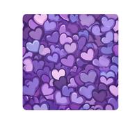 GuoChe Self-Adhesive Make Up Bag Pouchs Cloth Cute Purple Hearts Cosmetic Bag Organizer Wrap Camera Lens Cloth Wrapper Makeup For Women 13.8 X 13.8, cute Purple Hearts1, 13.8x13.8in, Art Deco