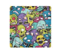 GuoChe Self Adhesive Makeup Bag Cloth Cartoon Zombie Graffiti Colorful Make Up Organizers Wrap Camera Lens Cloth Wrapper Cosmetic Organizers For Travel 21.7 X 21.7, cartoon zombie Graffiti colorful,