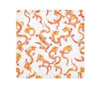 GuoChe Self Adhesive Makeup Travel Bag Cloth Chinese Artists Red Dragons Yellow Flames Make Up Organizers Wrap Camera Lens Cloth Wrapper For Organization 17.7 X 17.7, Chinese artists red dragons