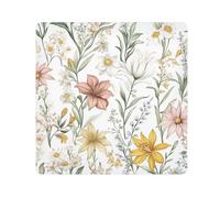 GuoChe Self Adhesive Makeup Travel Bag Cloth Cute Spring Colorful Florals White Makeup Bag Organizer Wrap Camera Lens Cloth Wrapper Cosmetic Organizers For Travel 13.8 X 13.8, cute spring colorful