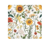 GuoChe Self-Adhesive Makeup Travel Bag Cloth Spring Cute Colorful Florals White Portable Makeup Organizer Wrap Camera Lens Cloth Wrapper Organizer Bags For Women 21.7 X 21.7, spring cute colorful