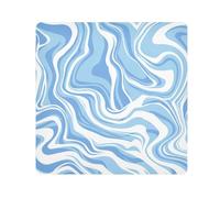 GuoChe Self Adhesive Toiletries Pouchs Cloth Blue Aqua Waves Make Up Organizers Wrap Camera Lens Cloth Wrapper Cosmetic Organizers For Travel 13.8 X 13.8, Blue Aqua Waves, 13.8x13.8in, Art Deco