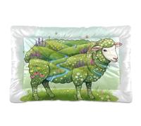 GuoChe Sheep Rolling Hills Collage Washable Pet Bed Non-Slip Soft Comfortable for Large Jumbo Medium Small Dogs 36" x 24"