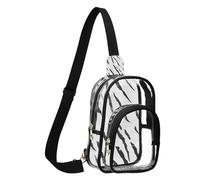 GuoChe Shoulder Bag See Through durables Fabric Compact Size Adjustable Strap Multi Compartment Front Storage Pocket Easy, Zebras Stripe Black White Animal Skin, One Size