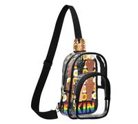 GuoChe Shoulder Bag Transparent PVC Polyester Material Compact Size Adjustable Strap Multi Pockets Large Main Pocket Easy, Be Kind Rainbow Sign Language Lgbt Pride Equality, One Size