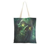 GuoChe Skull Game Anime Playroom Dark Academia Skull Goth Tote Bag Canvas with handles Teacher Tote Bag Everything Bag for Travel Bolsa de lona