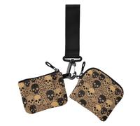 GuoChe Skull Leopard Print Halloween Women's Coin Purses Card Cases