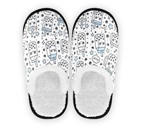 GuoChe Slipper for Women and Men Fuzzy Fleece Non-Slip Lightweight House Slipper Socks Hotel Travel Bedroom Airplane Party M, Cute Boba Tea Stars, Medium