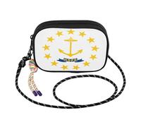 GuoChe Small Purse Crossbody Men Beauty with Adjustable Strap Messenger Bag Crossbody For Hiking Traveling, Rhode Island State Flag, One Size