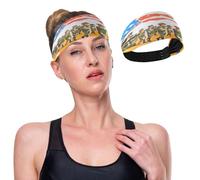 GuoChe Soldiers Marching in Parade Cooling Wide Headbands for Women Elastic Head Sweat Bands for Women for Washing Face Hiking Yoga Daily Use