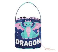 GuoChe Space Galaxy Transgender Dragon Pride Flag Cute Trans Love Crochet Yarn Bag Crochet Project Bags with Holes Storage Bag for Crochet Hook Knitting Supplies
