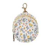 GuoChe Spring Cute Colorful Florals White Baby Pacifier Holder with Zipper and Clip Coin Purse Change Holder, Small Item Storage pouching