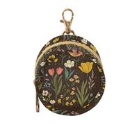 GuoChe Sprinspring Flowers tulips Snapdragon Oberonia Brown Newborned Boy Pacifier Holder Case with Zipper and Clip Coin Purse Change Holder, Baby Essentials
