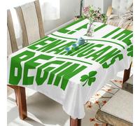 GuoChe St. Patrick's Day Let The Shenanigans Begin Rectangle Tableclothes 60x120 Waterproof Cloth Table for Fiestas Small Kitchen