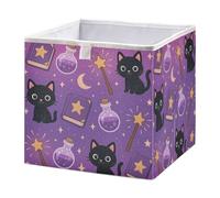 GuoChe Storage Bin Foldable Cloth Storage Organizer Baskets for Toys Pantry Shelves Cabinet Halloween Pattern Magical Theme