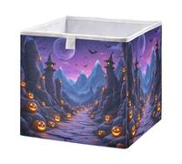 GuoChe Storage Cubes Bins Foldable Cloth Storage Organizer Baskets for Office Shelf Clothes Decor Halloween Enchanted Mountain Path