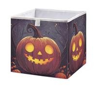 GuoChe Storage Cubes Bins Foldable Cube Organizer Bins for Closet And Toys Happy Halloween Banner