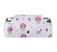 GuoChe stroller organizer bags Valentine's Day Cute Pink Pansies Purple storage caddy With Non-Slip Shoulder Strap & Stroller accesorios para coches de bebes
