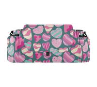 GuoChe Stroller Organizer Bags Valentine's Day Cute Romance Pastel Green Hearts Baby Caddy Organizer With Non-Slip Shoulder Strap & Stroller Accesorios Para Bebes