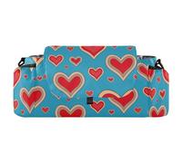 GuoChe Stroller Organizer Diaper Bag Valentine's Day Retro Hearts Blue Baby Caddy Organizer With Non-Slip Shoulder Strap & Stroller Accesorios Para Coche De